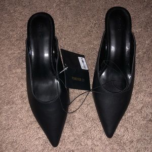 Forever 21 kitten heel/mule black